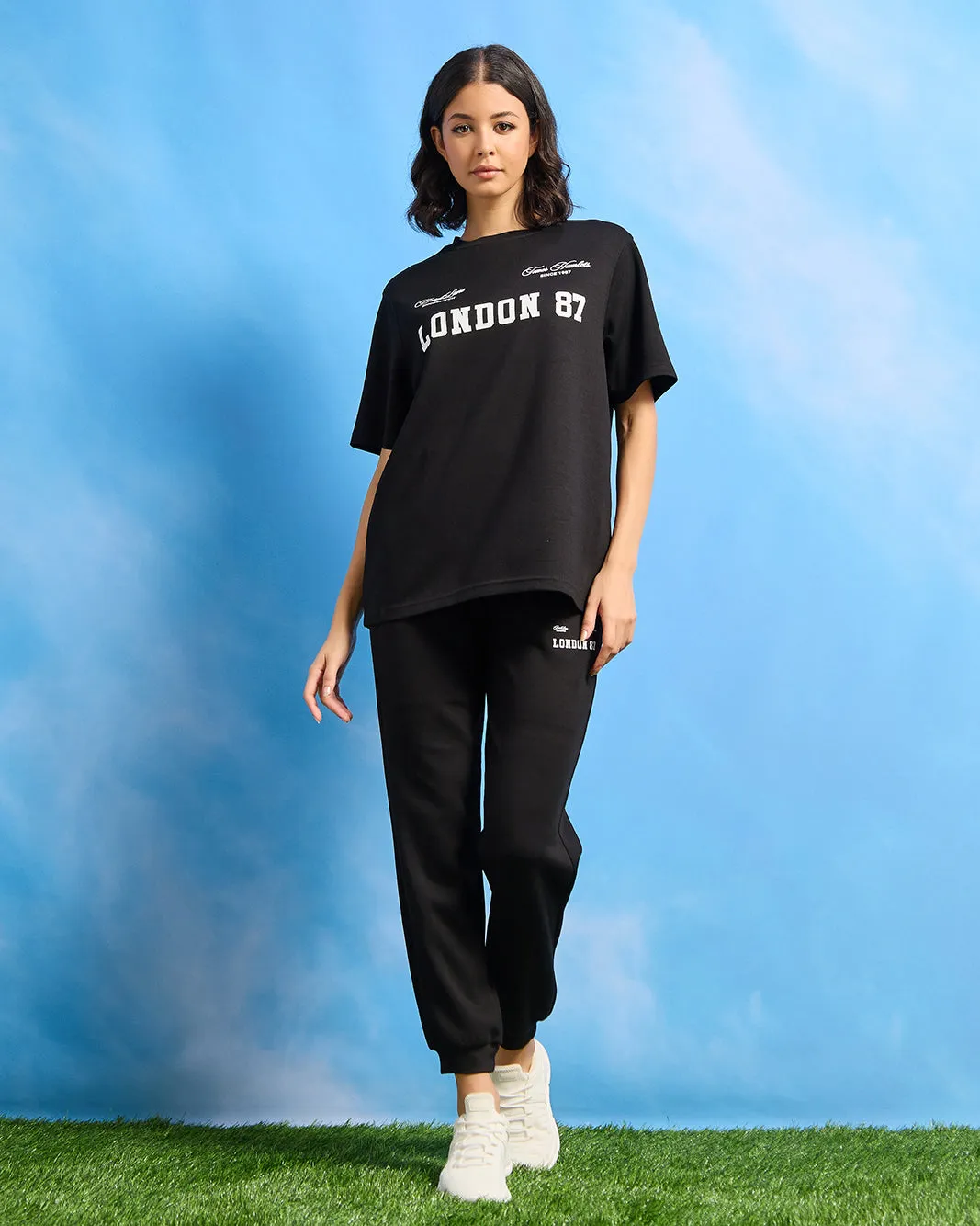 Women Black Printed Jogger Pants sold by Redtag product image thumbnail 2