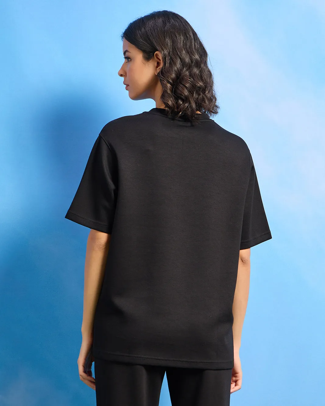 Women Black Printed Active T-Shirt sold by Redtag product image thumbnail 3