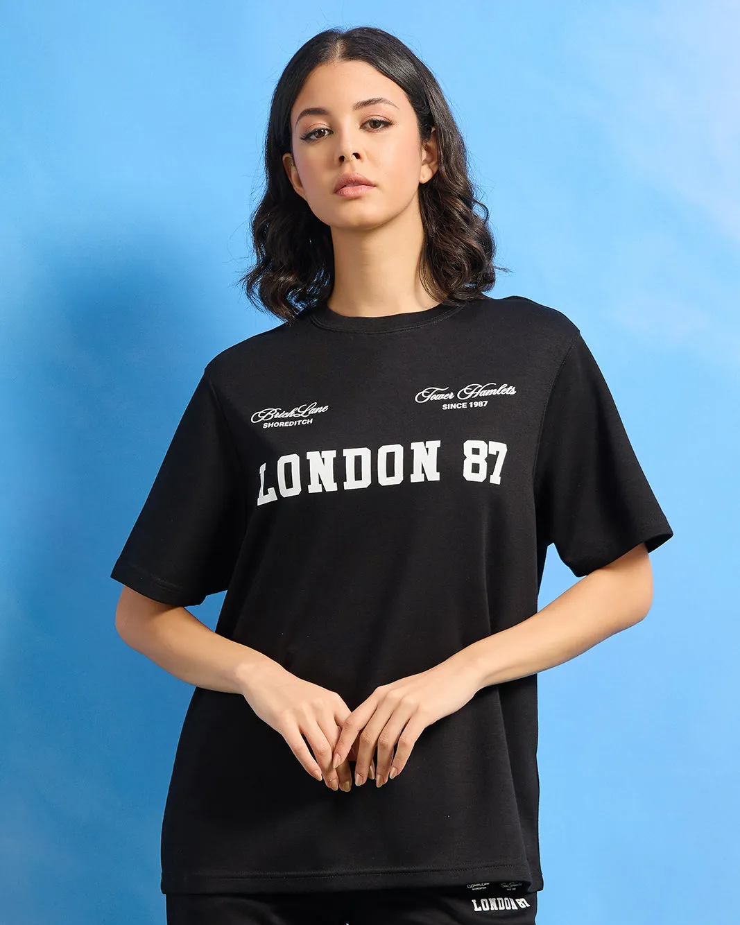 Women Black Printed Active T-Shirt sold by Redtag