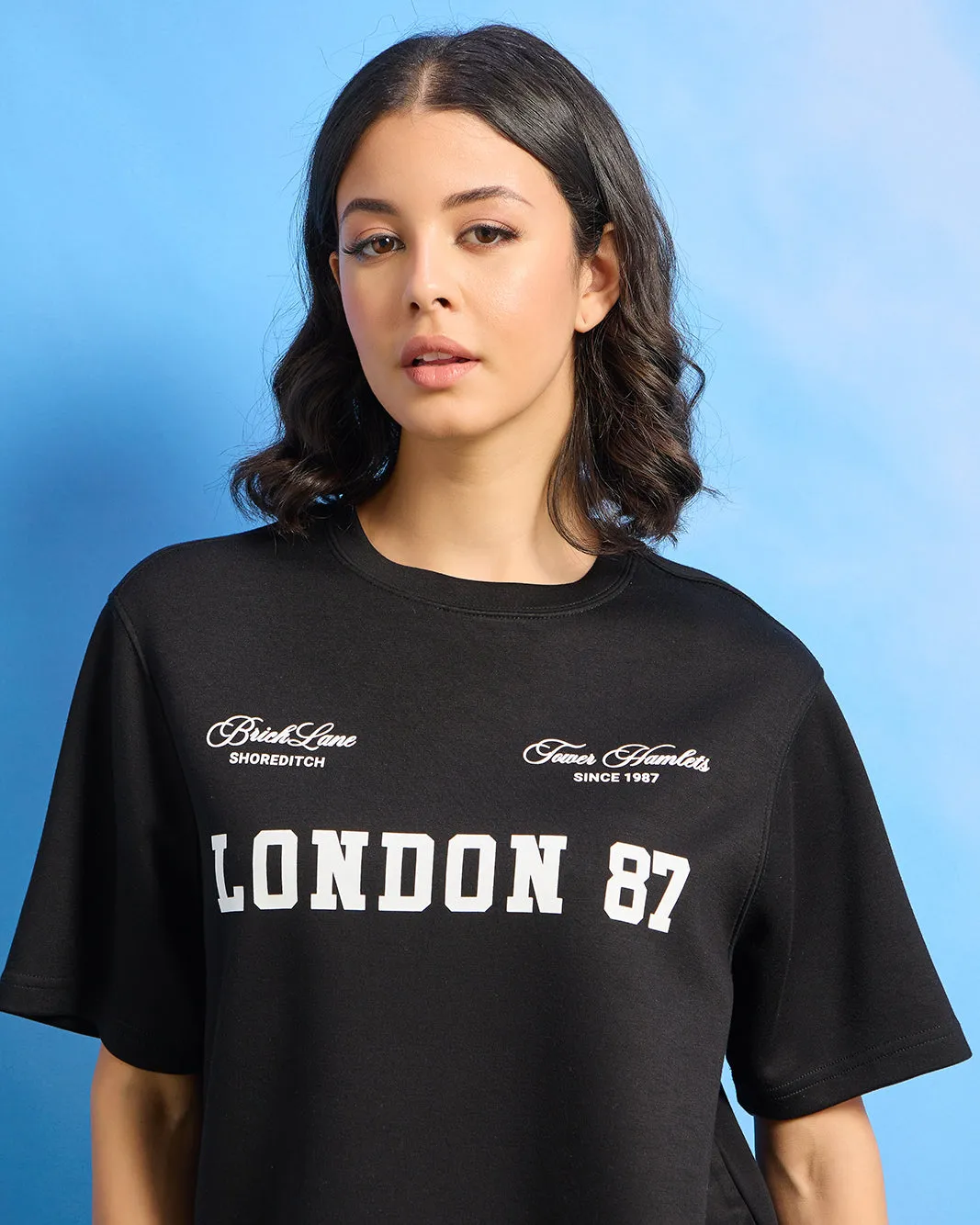 Women Black Printed Active T-Shirt sold by Redtag product image thumbnail 4