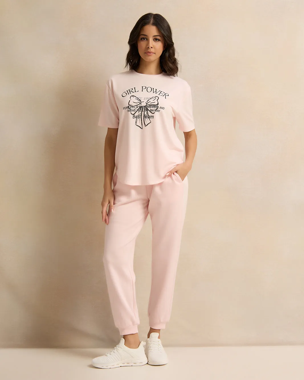 Women Pink Elasticated Waist Joggers sold by Redtag product image thumbnail 2