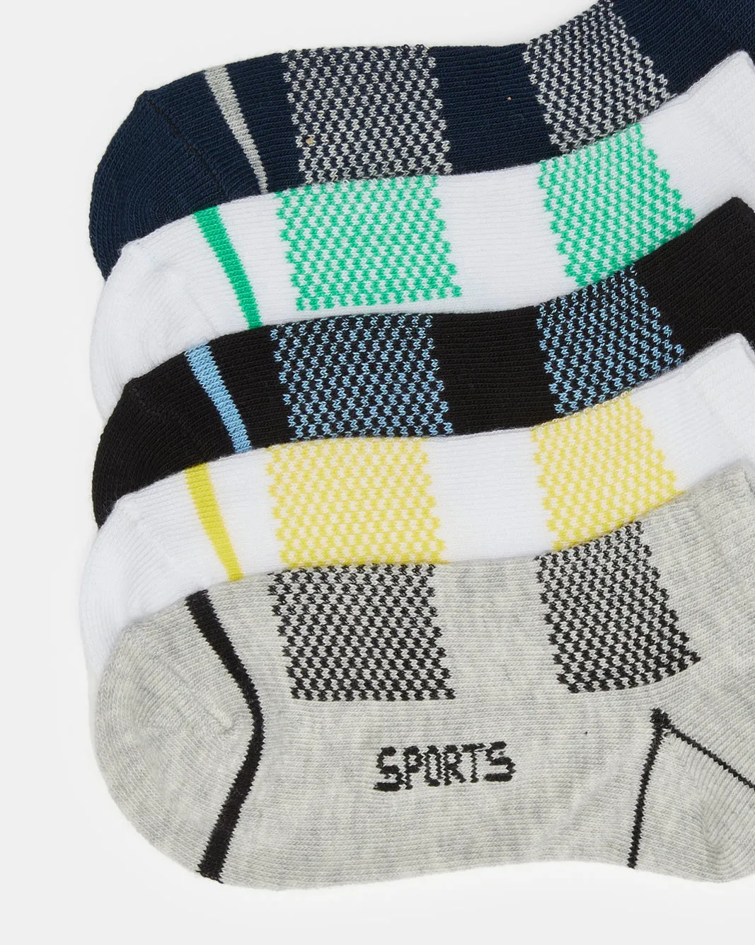 Boys Assorted Solid Ankle Socks Set (5 Pairs) sold by Redtag product image thumbnail 2