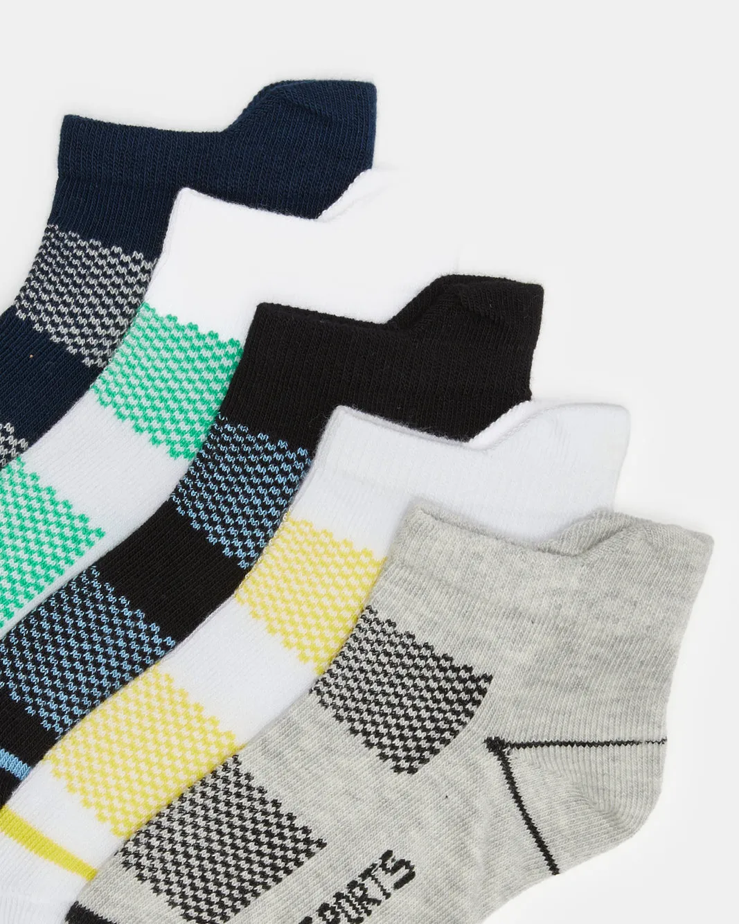 Boys Assorted Solid Ankle Socks Set (5 Pairs) sold by Redtag product image thumbnail 3