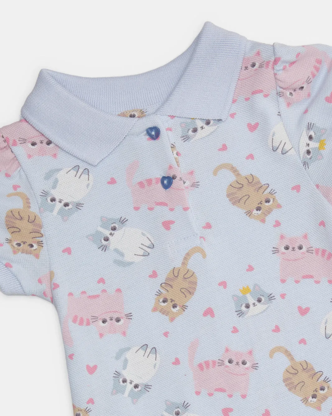 Infant Girls Blue Printed Collared Dress sold by Redtag product image thumbnail 2