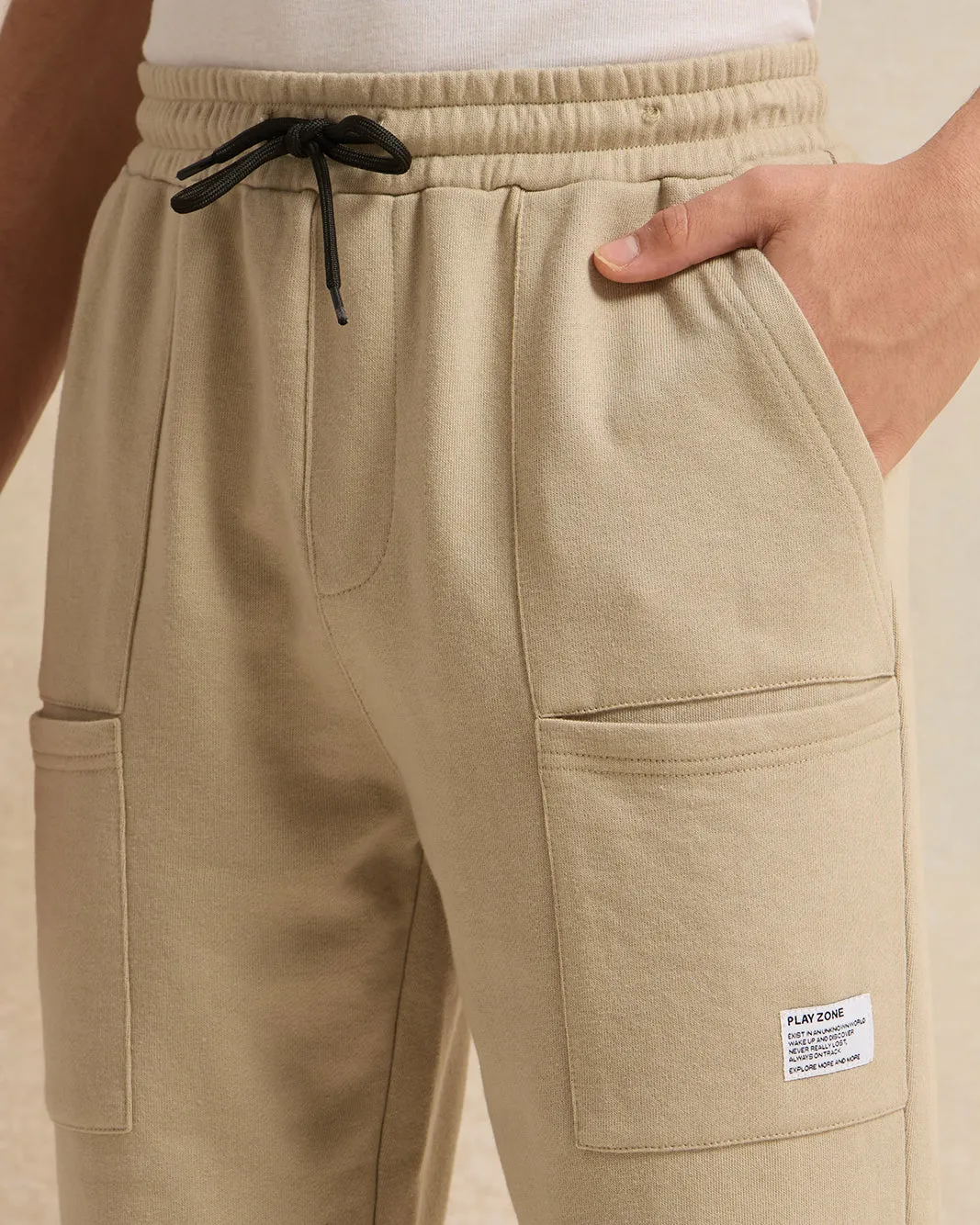 Senior Boys Beige Embellished Active Pants sold by Redtag product image thumbnail 4