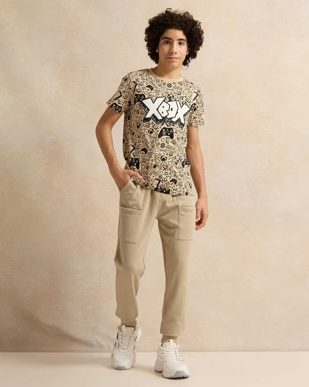 Senior Boys Beige Embellished Active Pants sold by Redtag product image thumbnail 2