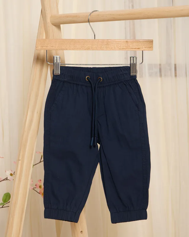 Infant Boys Navy Poplin Jogger sold by Redtag
