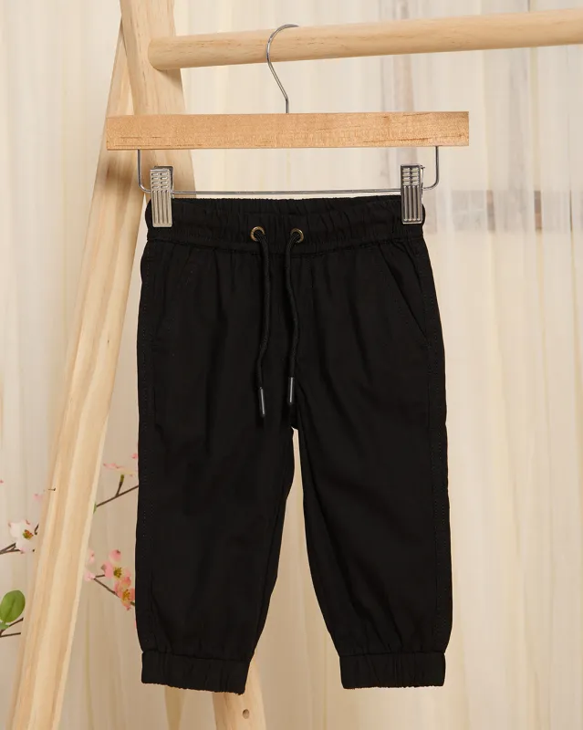 Infant Boys Black Poplin Jogger sold by Redtag