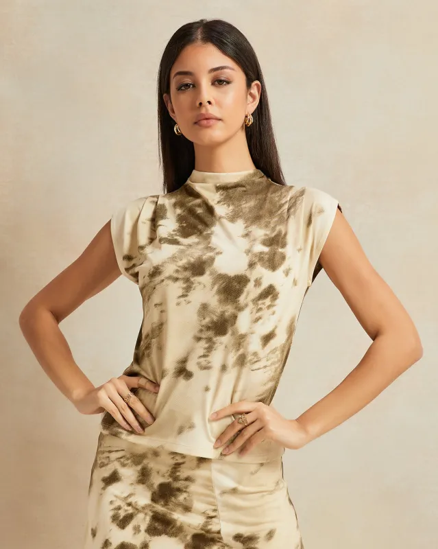 Women Beige All-Over Print Top sold by Redtag