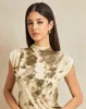 Women Beige All-Over Print Top sold by Redtag