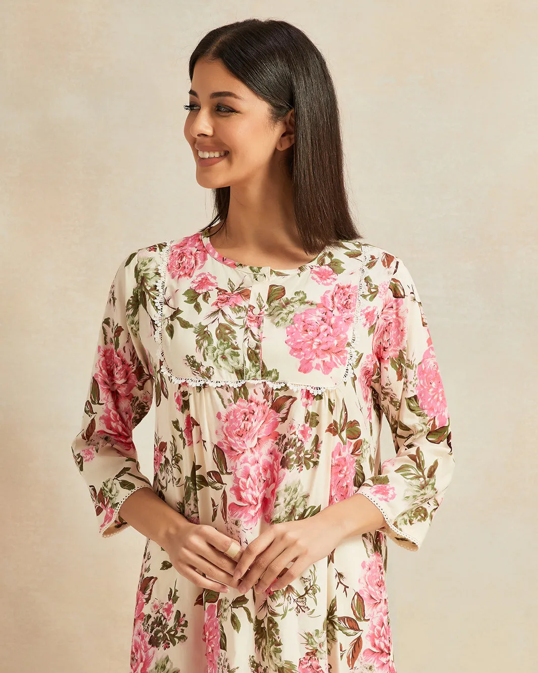 Women Pink Printed Nightgown sold by Redtag product image thumbnail 2