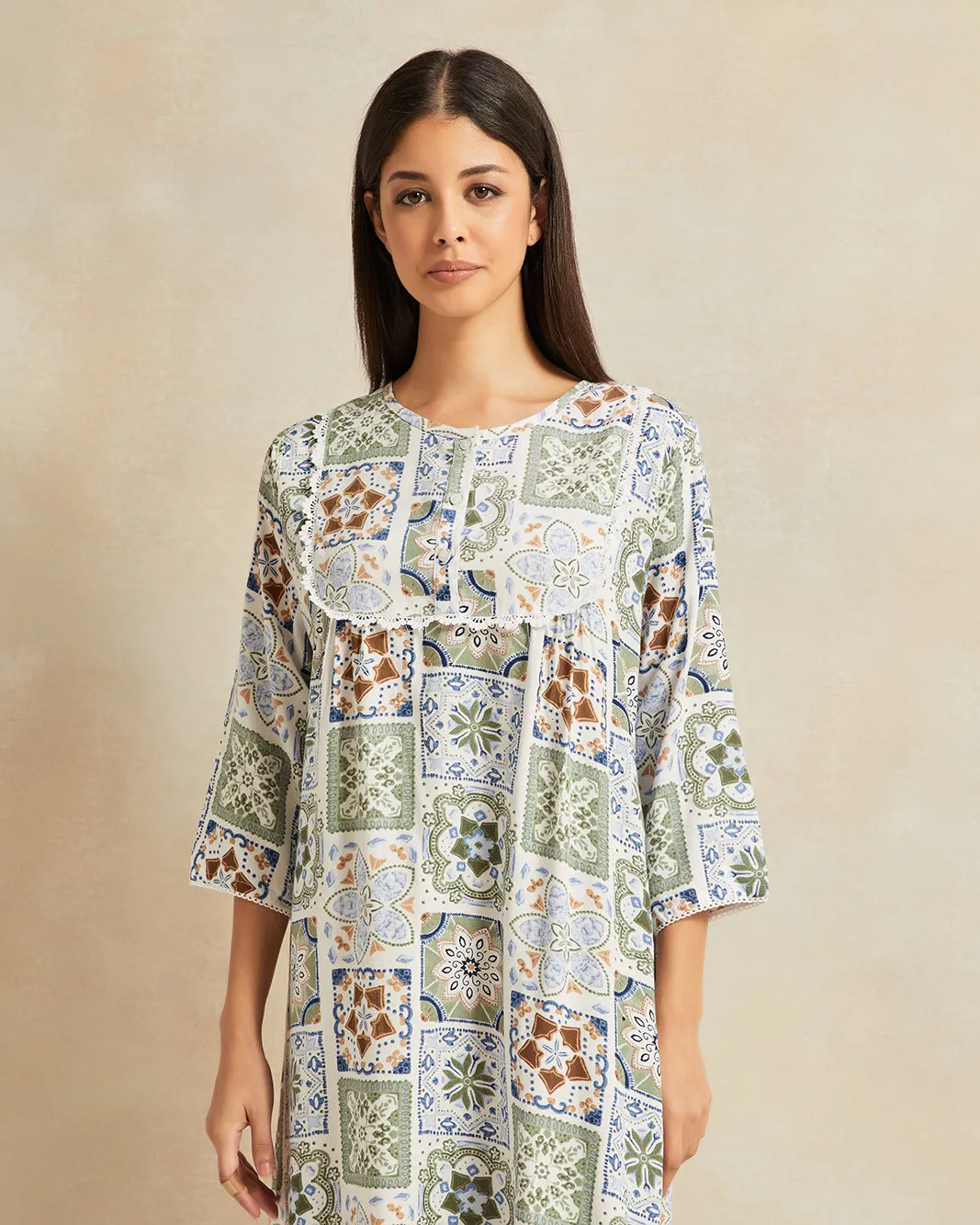 Women Green Printed Nightgown sold by Redtag product image thumbnail 2