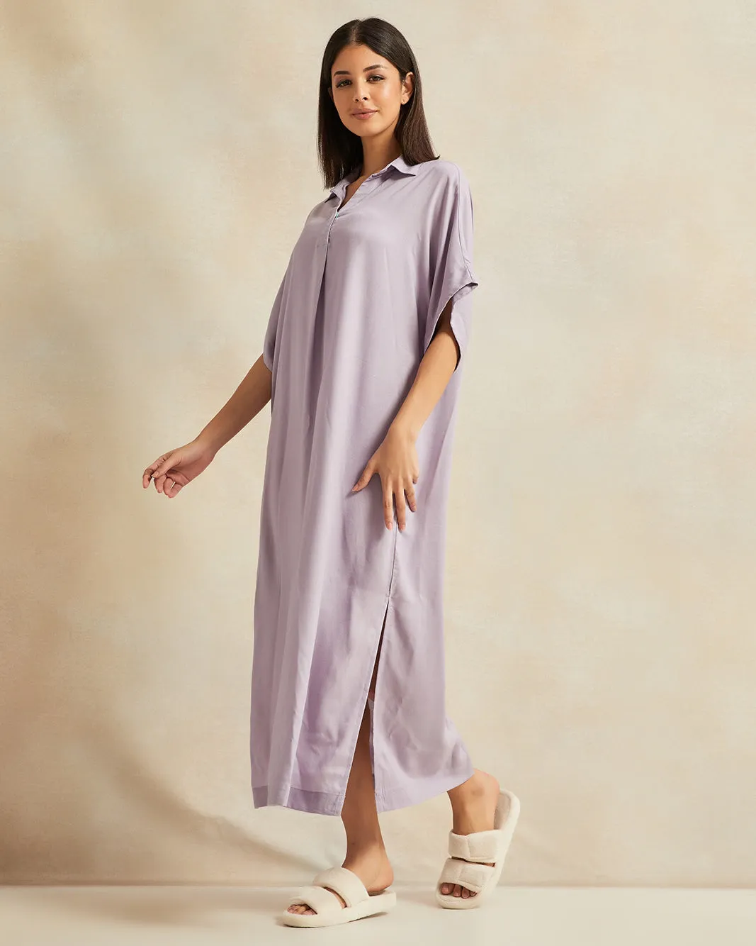 Women Lilac Kaftan Drop Shoulder Nightgown sold by Redtag product image thumbnail 4