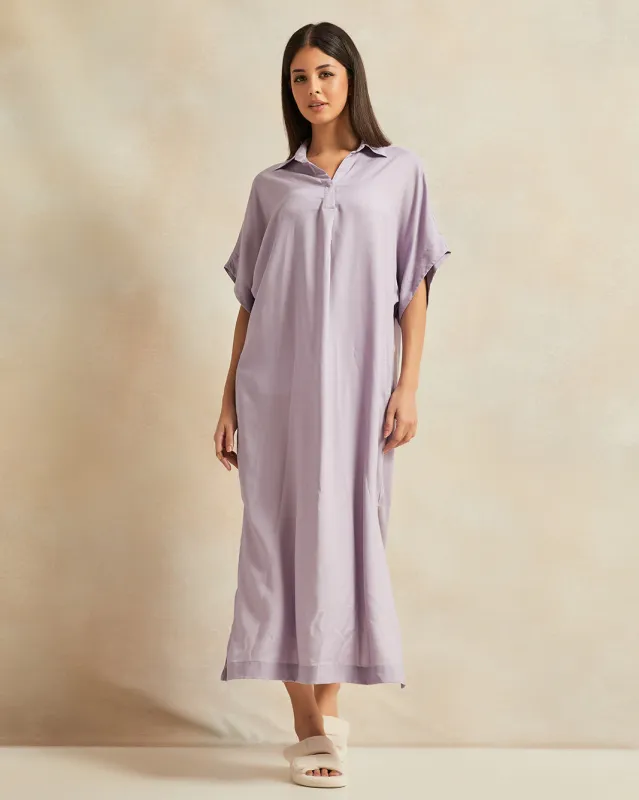 Women Lilac Kaftan Drop Shoulder Nightgown sold by Redtag