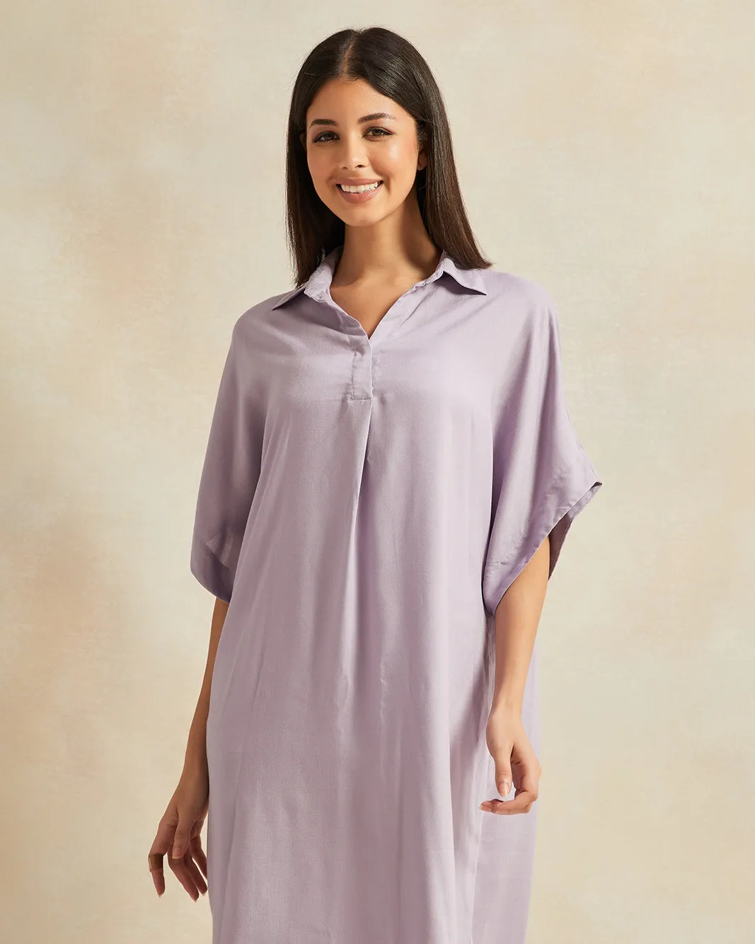 Women Lilac Kaftan Drop Shoulder Nightgown sold by Redtag product image thumbnail 2