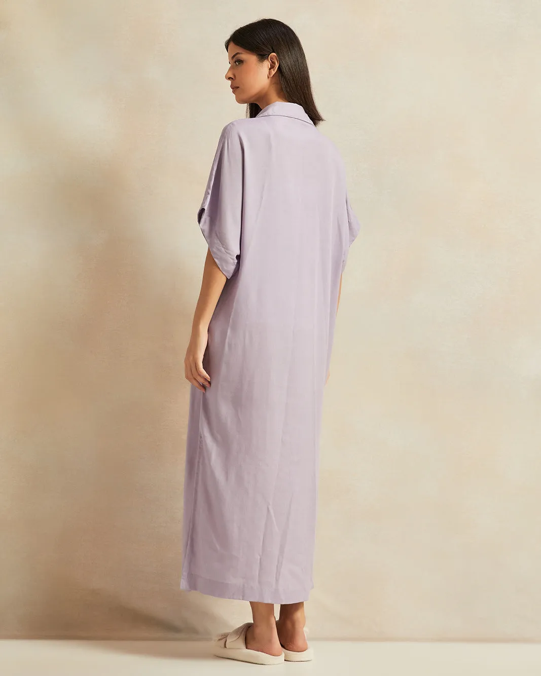 Women Lilac Kaftan Drop Shoulder Nightgown sold by Redtag product image thumbnail 3