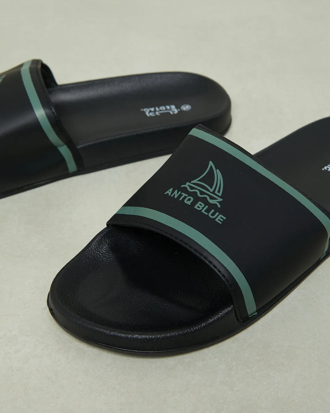 Men Black Printed Slide sold by Redtag product image thumbnail 3