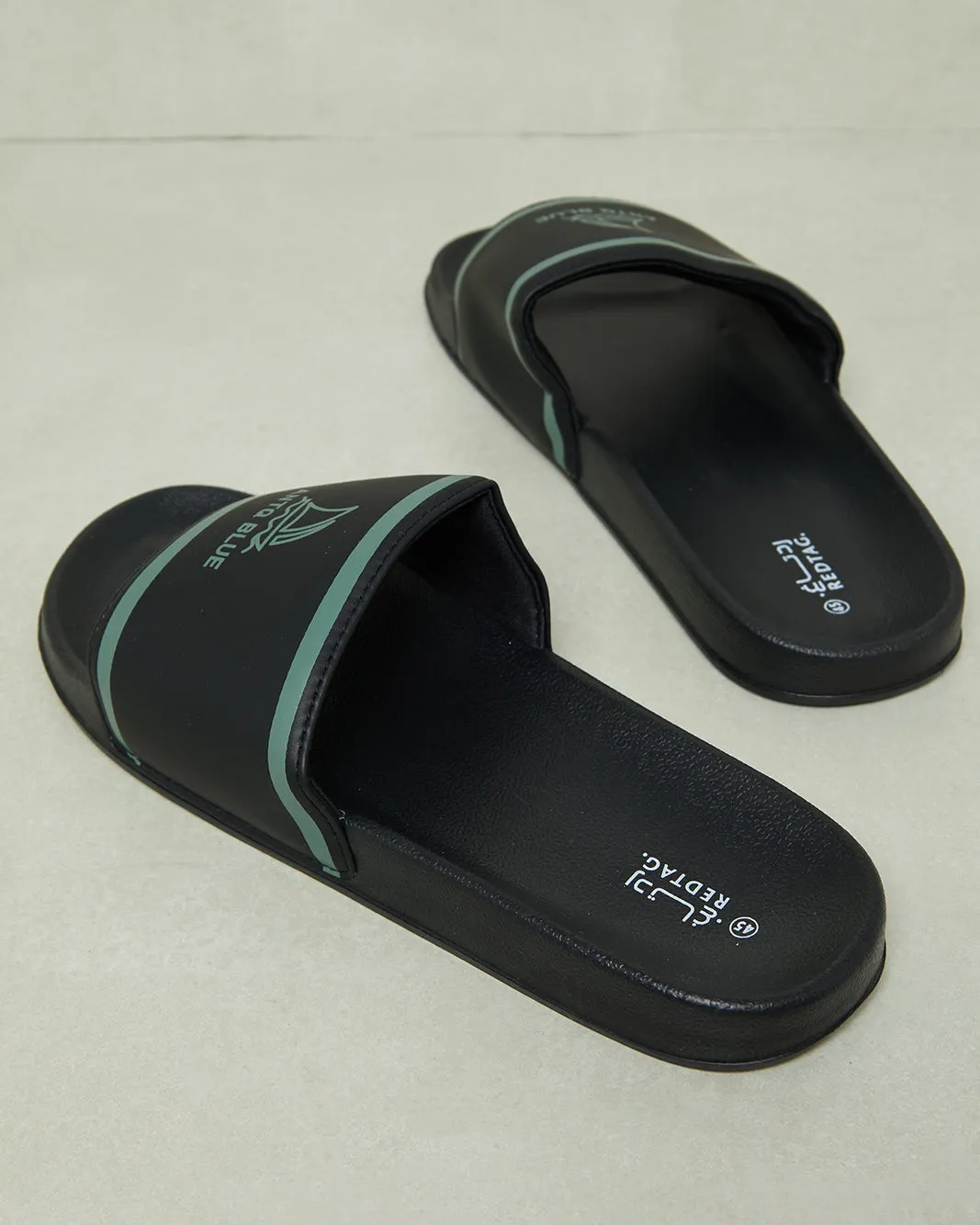 Men Black Printed Slide sold by Redtag product image thumbnail 4