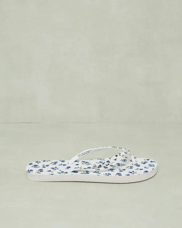 Women White Floral Flip Flop sold by Redtag