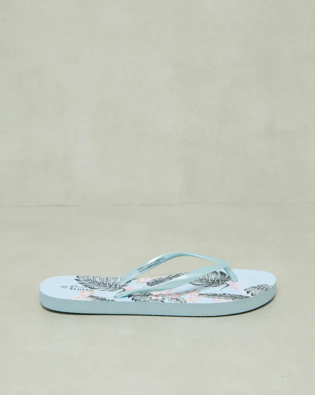 Women Blue Floral Flip Flop sold by Redtag