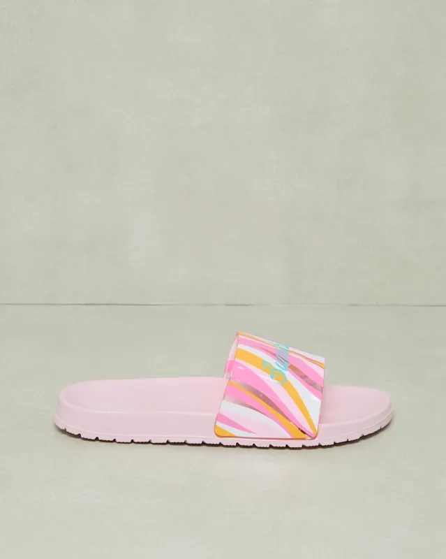 Women Pink Printed Slide sold by Redtag