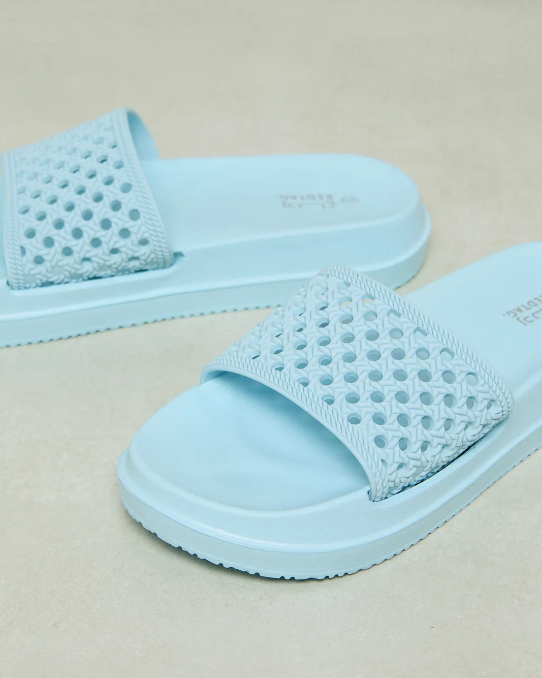 Women Blue Textured Slide sold by Redtag product image thumbnail 2