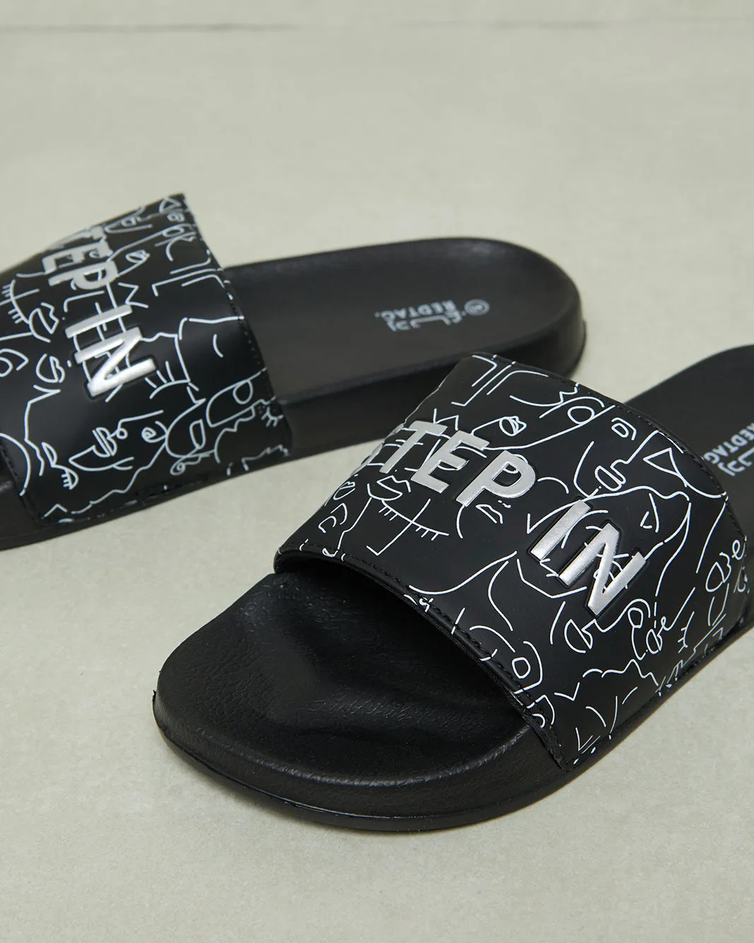 Women Black Printed Slide sold by Redtag product image thumbnail 3