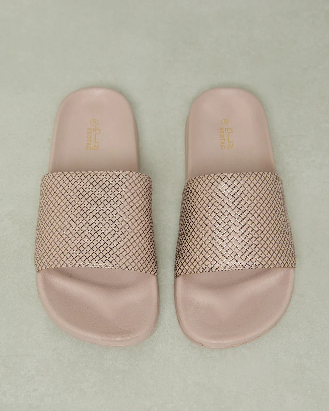 Women Beige Embossed Slide sold by Redtag product image thumbnail 2