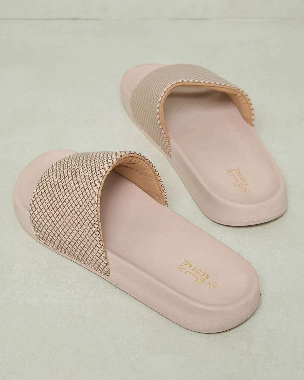 Women Beige Embossed Slide sold by Redtag product image thumbnail 4