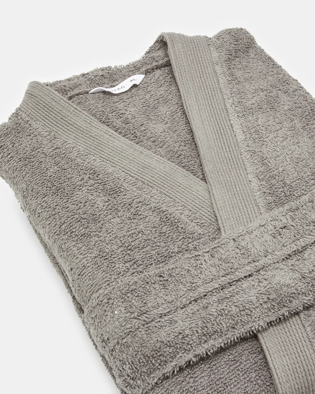 Grey Essence Kimono Bathrobe With Ribbed Border sold by Redtag product image thumbnail 3