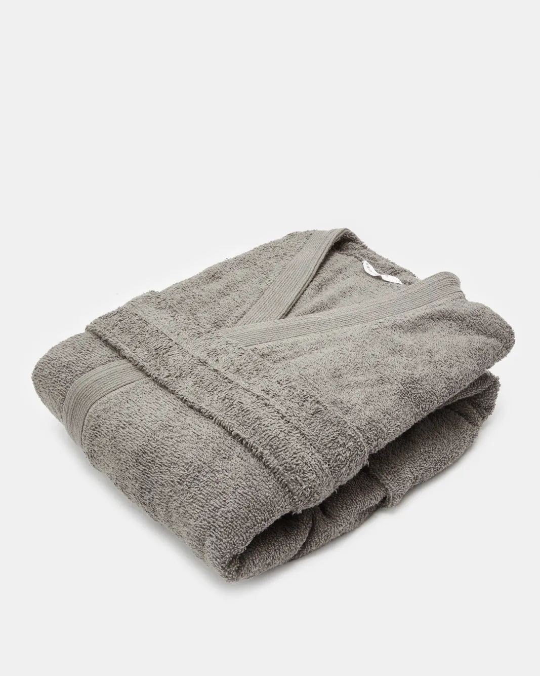 Grey Essence Kimono Bathrobe With Ribbed Border sold by Redtag product image thumbnail 2