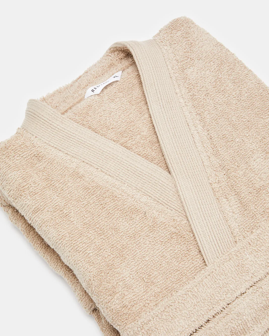 Beige Essence Kimono Bathrobe With Ribbed Border sold by Redtag product image thumbnail 3