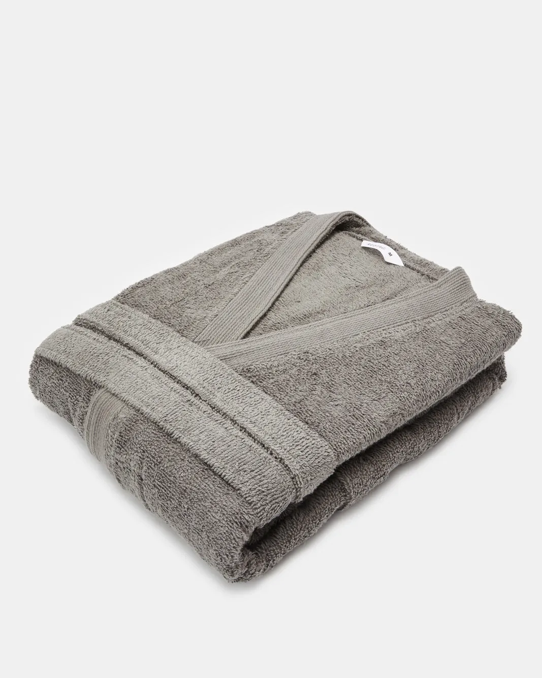 Grey Essence Kimono Bathrobe With Ribbed Border sold by Redtag product image thumbnail 2