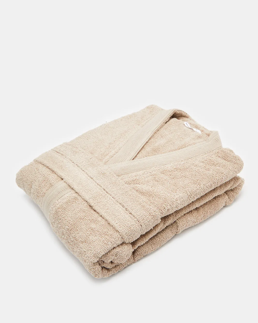 Beige Essence Kimono Bathrobe With Ribbed Border sold by Redtag product image thumbnail 2