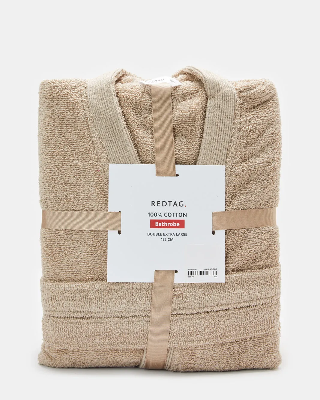 Beige Essence Kimono Bathrobe With Ribbed Border sold by Redtag