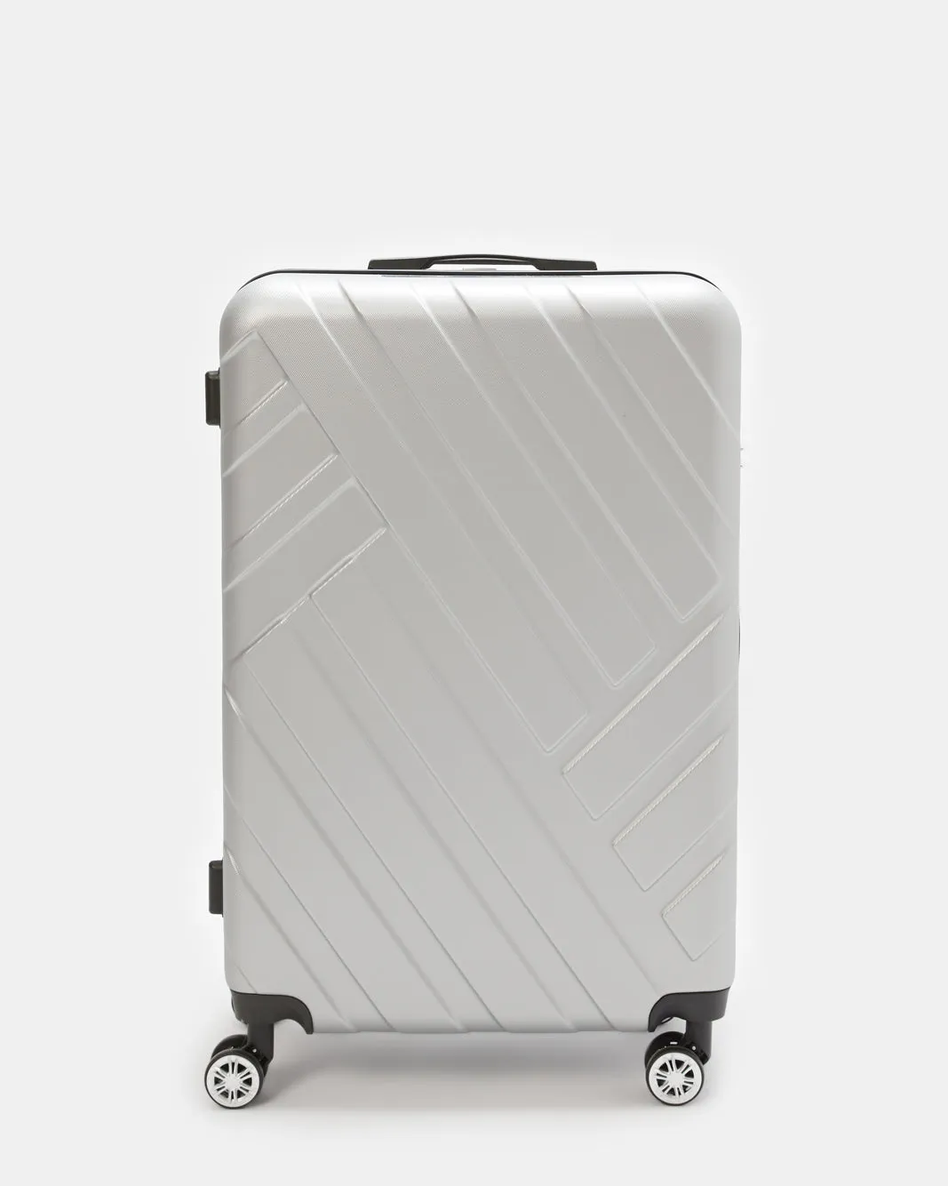 Grey Textured Trolley Luggage 24 Inch sold by Redtag