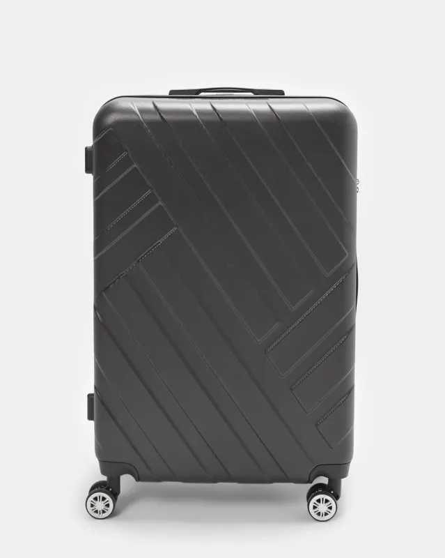Black Textured Trolley Luggage 28 Inch sold by Redtag