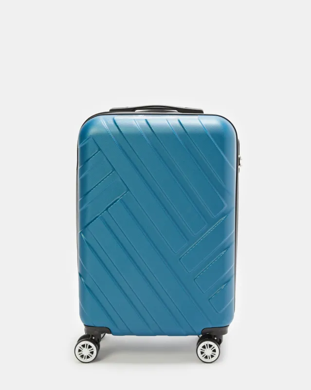 Blue Textured Trolley Luggage 20 Inch sold by Redtag