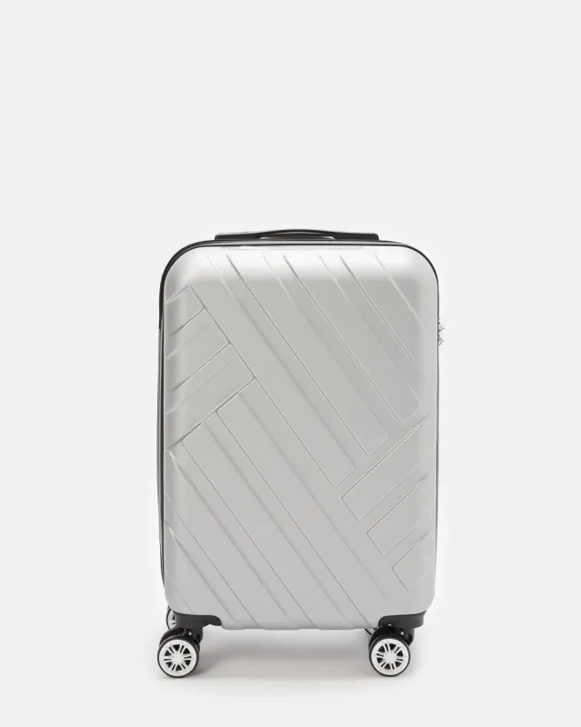 Grey Textured Trolley Luggage 20 Inch sold by Redtag