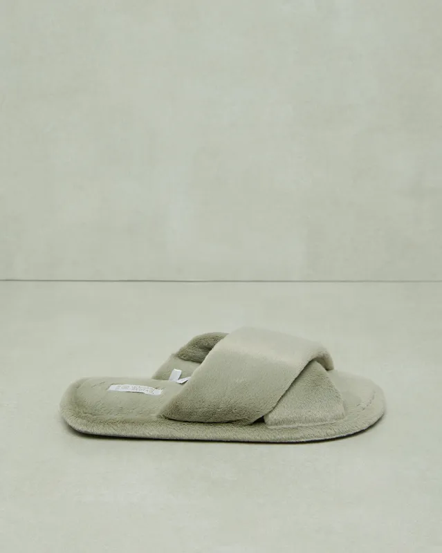 Women Green Crisscross Slipper sold by Redtag