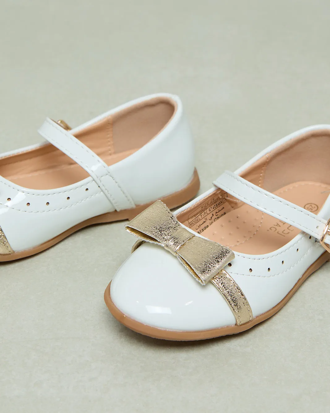 Girls White Bow Embellished Ballerina sold by Redtag product image thumbnail 3