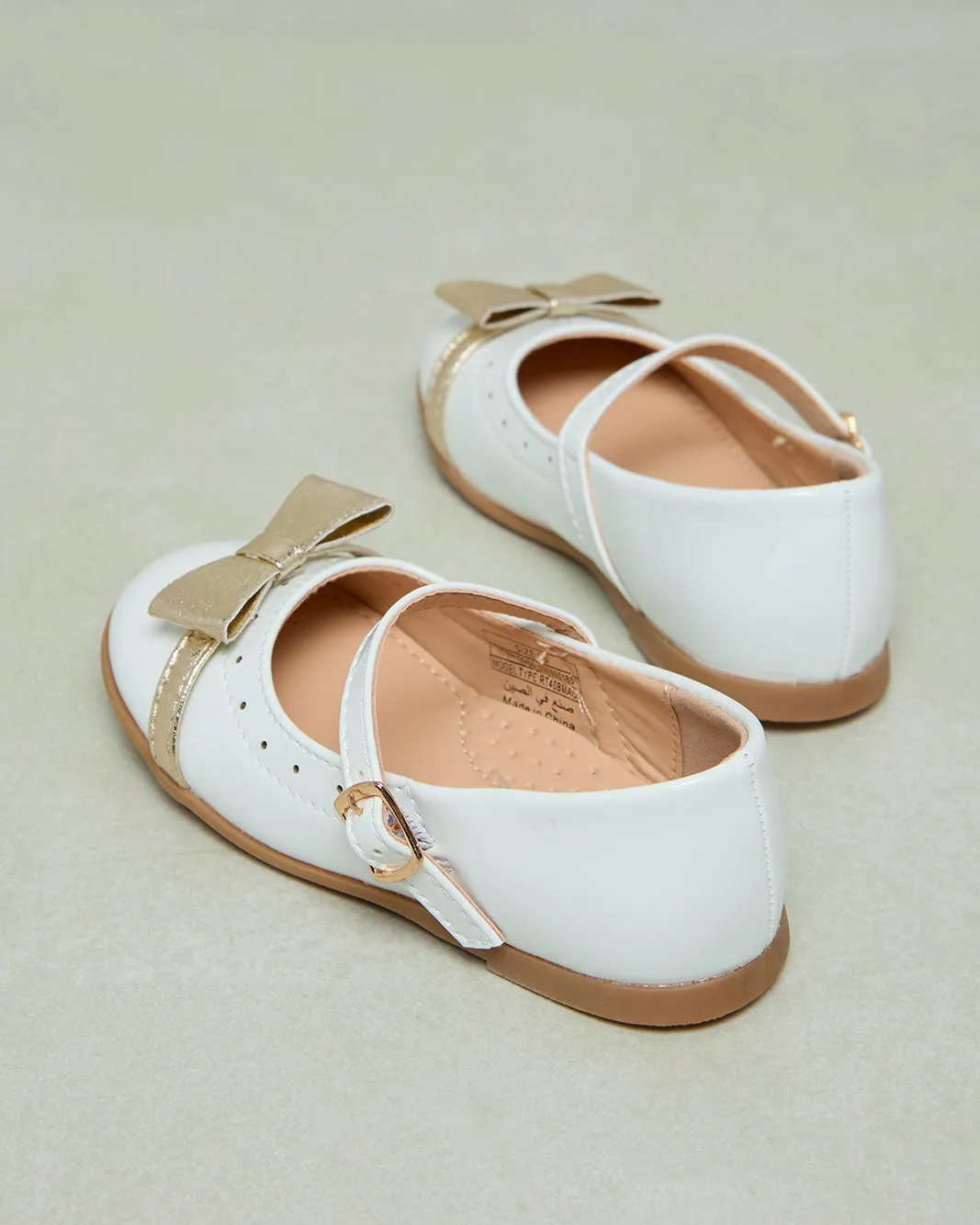 Girls White Bow Embellished Ballerina sold by Redtag product image thumbnail 4