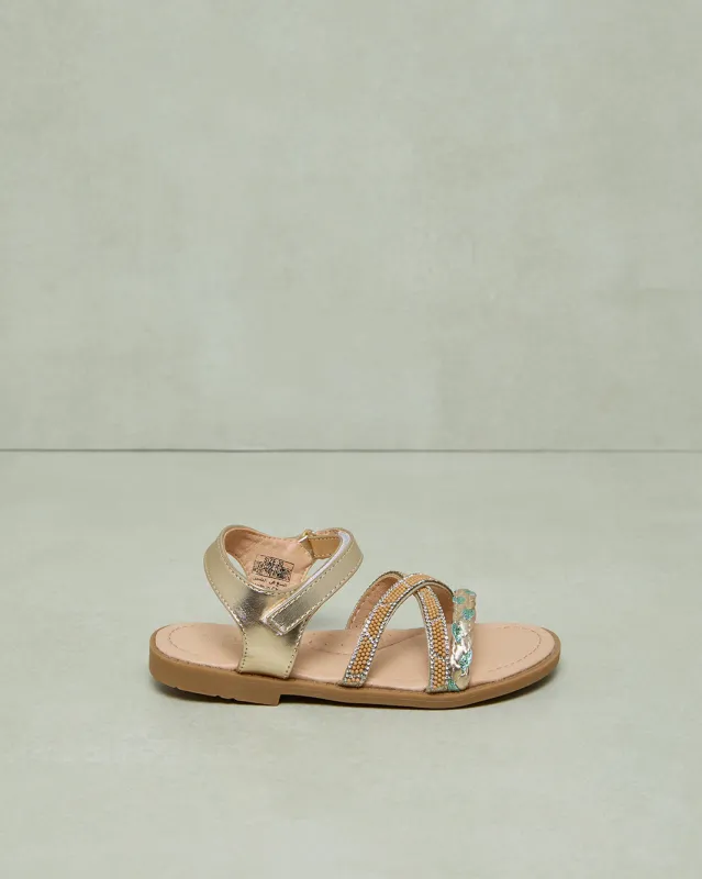 Girls Gold Embellished Sandal sold by Redtag