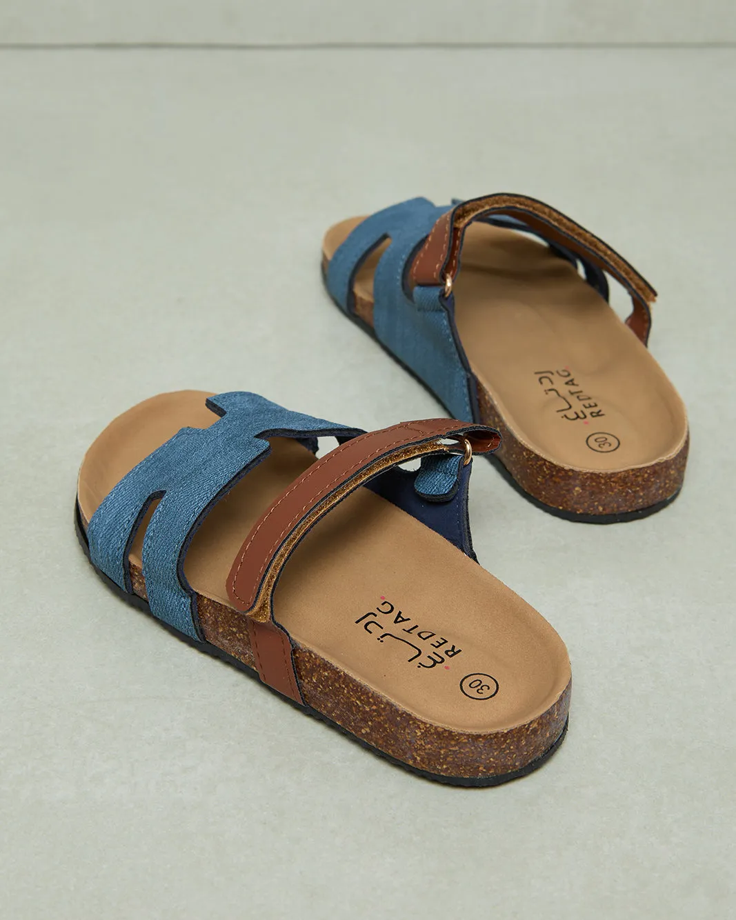 Boys Blue And Brown Cork Sandals sold by Redtag product image thumbnail 4