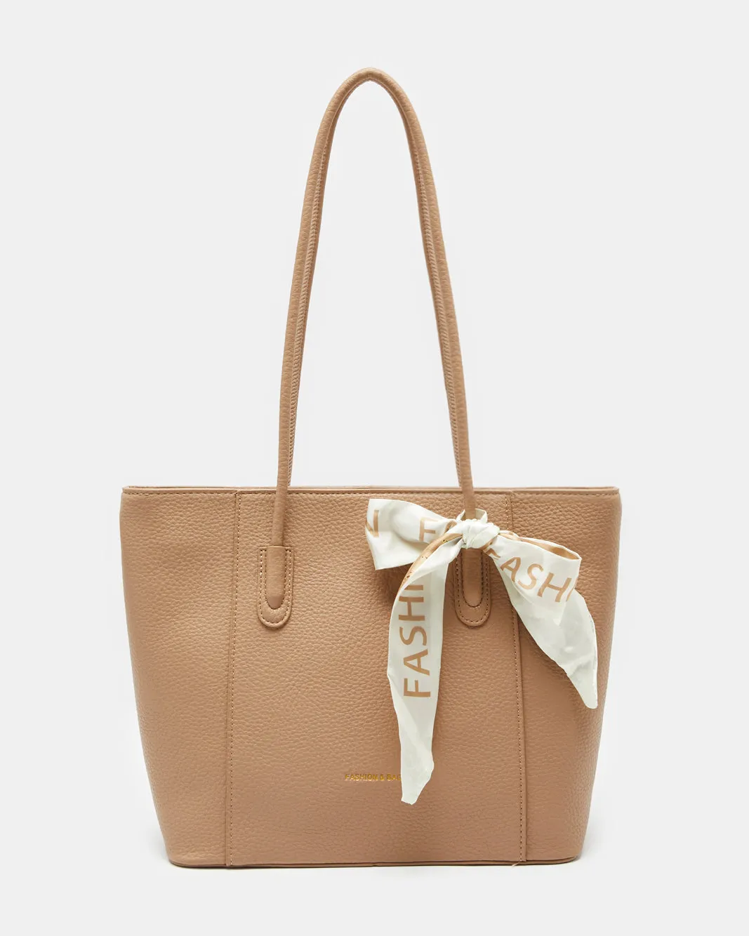 Women Taupe Day Bag With Scarf sold by Redtag