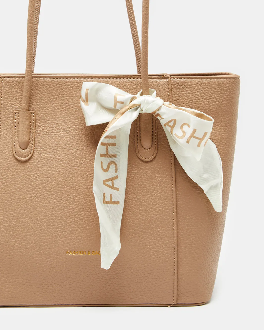 Women Taupe Day Bag With Scarf sold by Redtag product image thumbnail 3