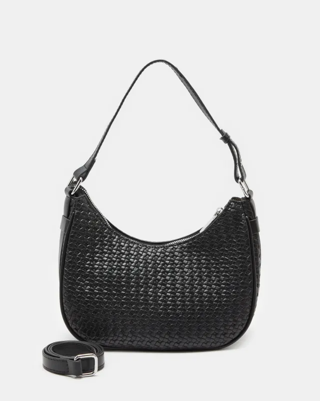 Women Black Textured Handbag sold by Redtag