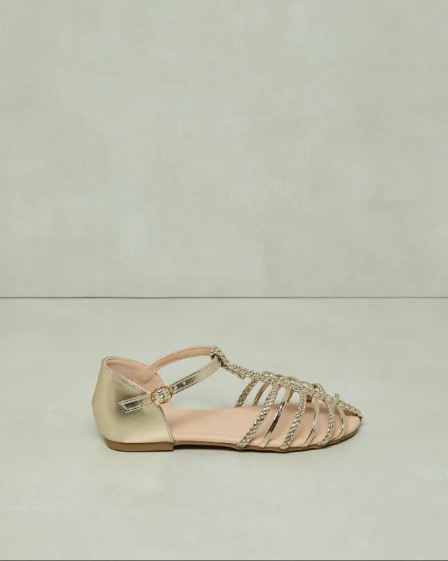 Senior Girls Gold Fisherman Sandal sold by Redtag