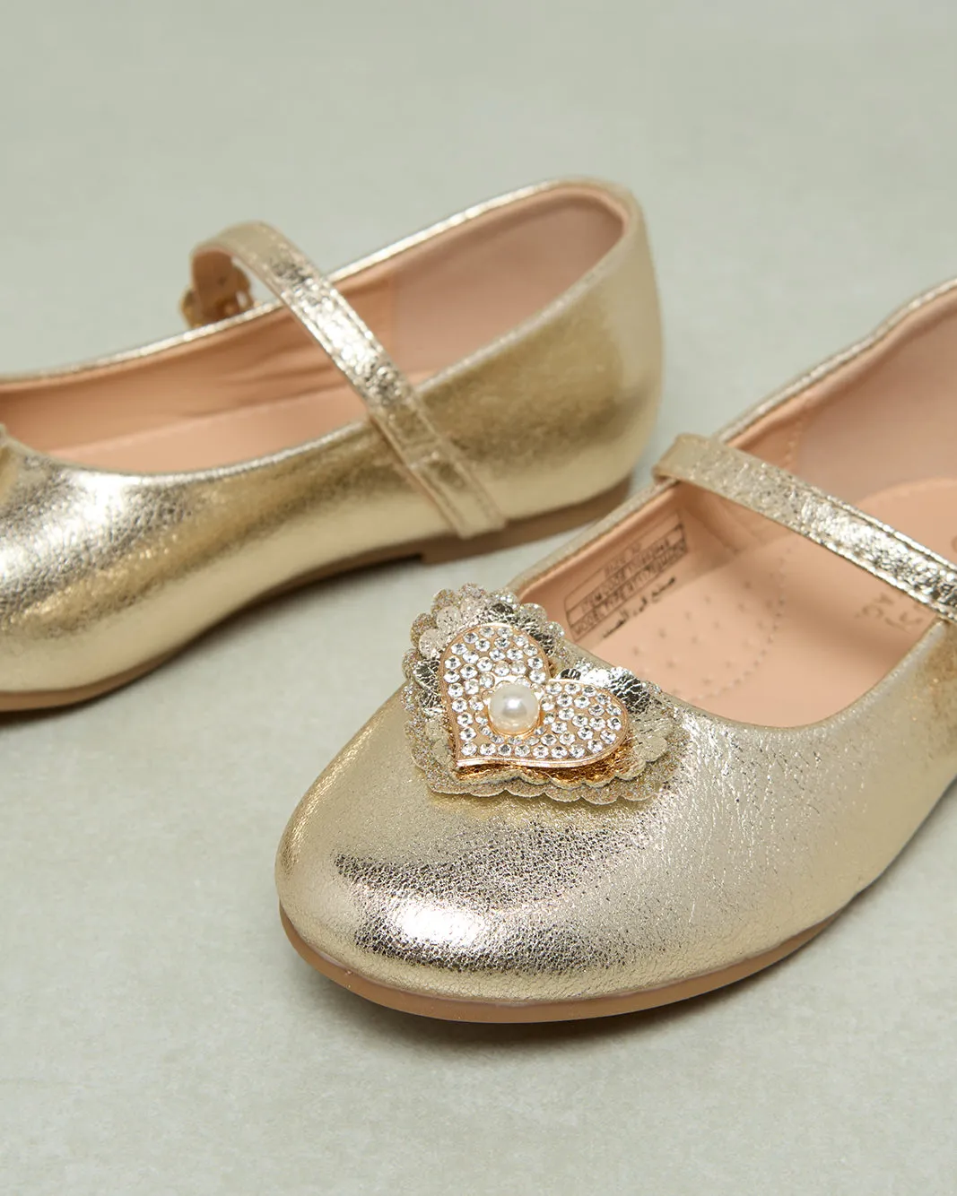 Girls Gold Heart Ballerina sold by Redtag product image thumbnail 3