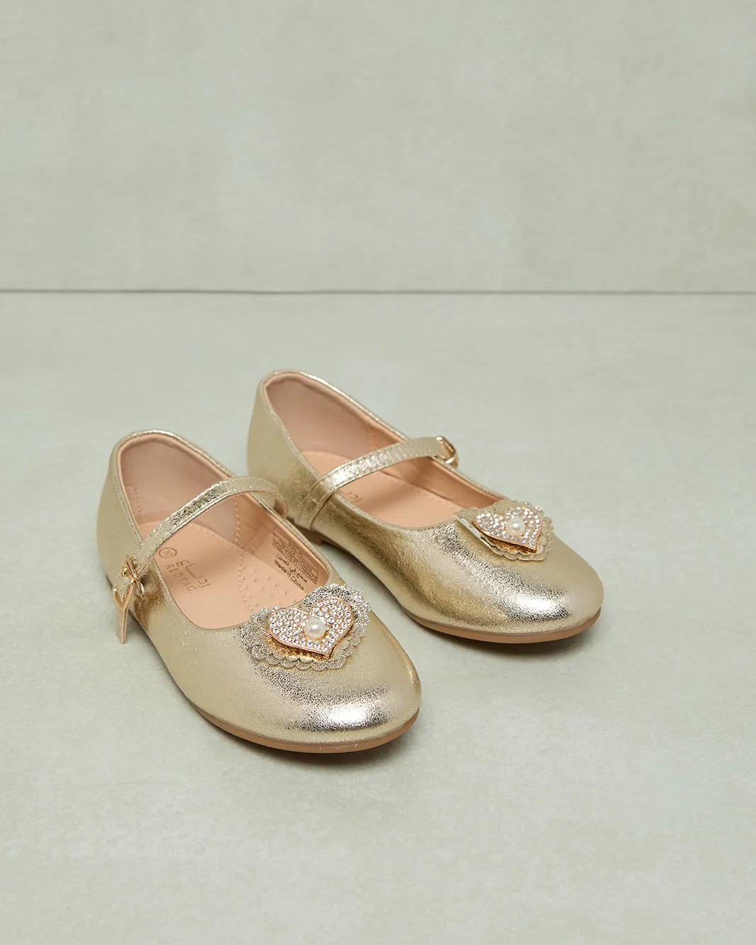 Girls Gold Heart Ballerina sold by Redtag product image thumbnail 2